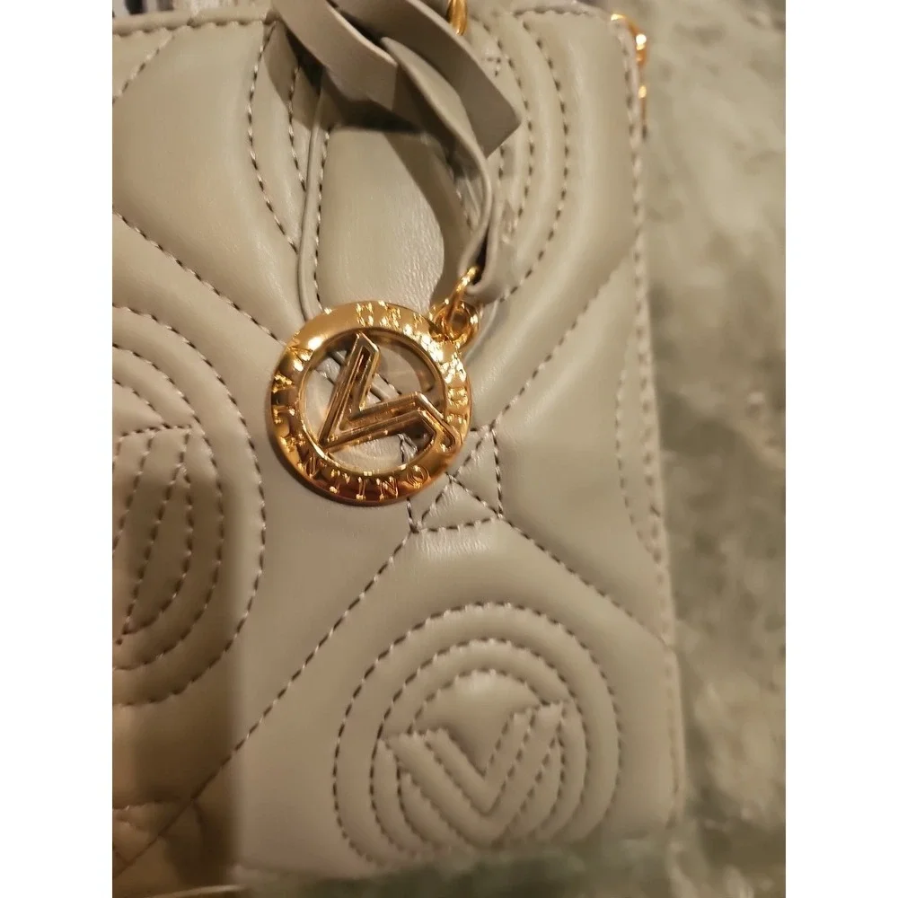 Valentino Orlandi Light Grey Quilted Monogram Handbag Crossbody  - MSRP 259.00‎
